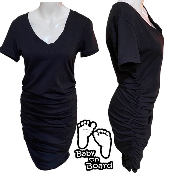 Beyond Proper by Boston Proper Black Maternity Dress Size M 100% Cotton 29615Z - Picture 1 of 11
